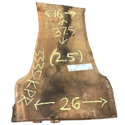 Claro Walnut w/ English Walnut Graft Live Edge Slab 3335.KPR