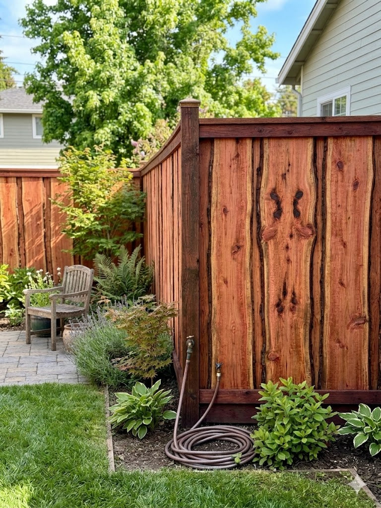 Live Edge Redwood Fence Boards