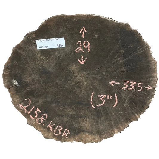 Claro Walnut Burl Cookie 2158.KBR
