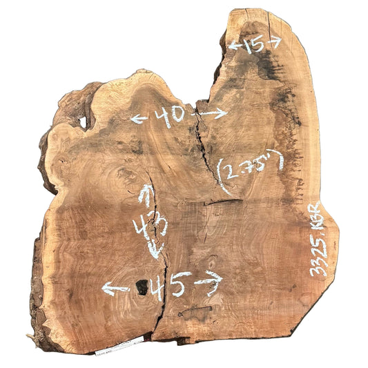 Claro Walnut w/ English Walnut Graft Live Edge Slab 3325.KBR