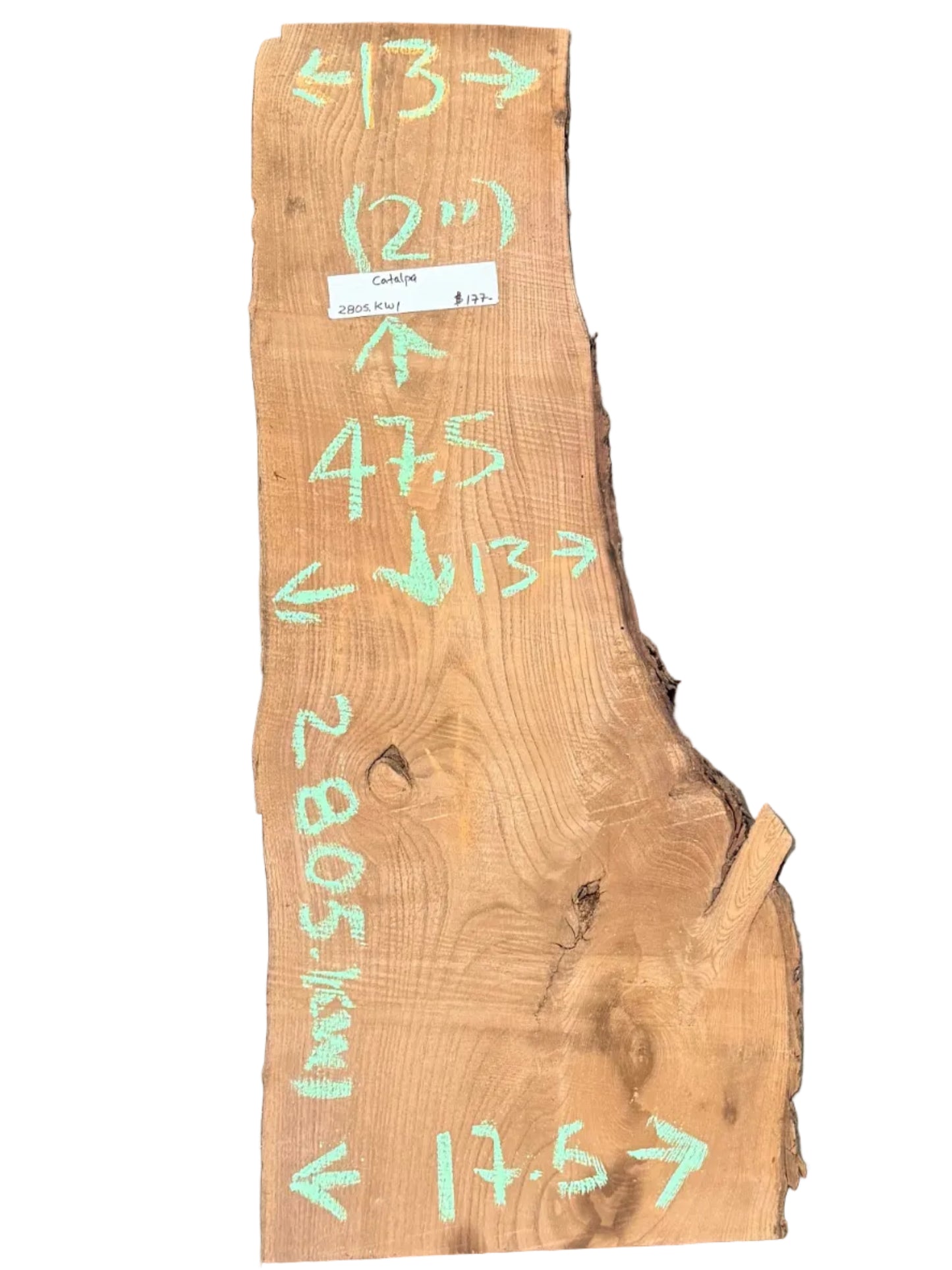 Catalpa Live Edge Slab 2805.KWI