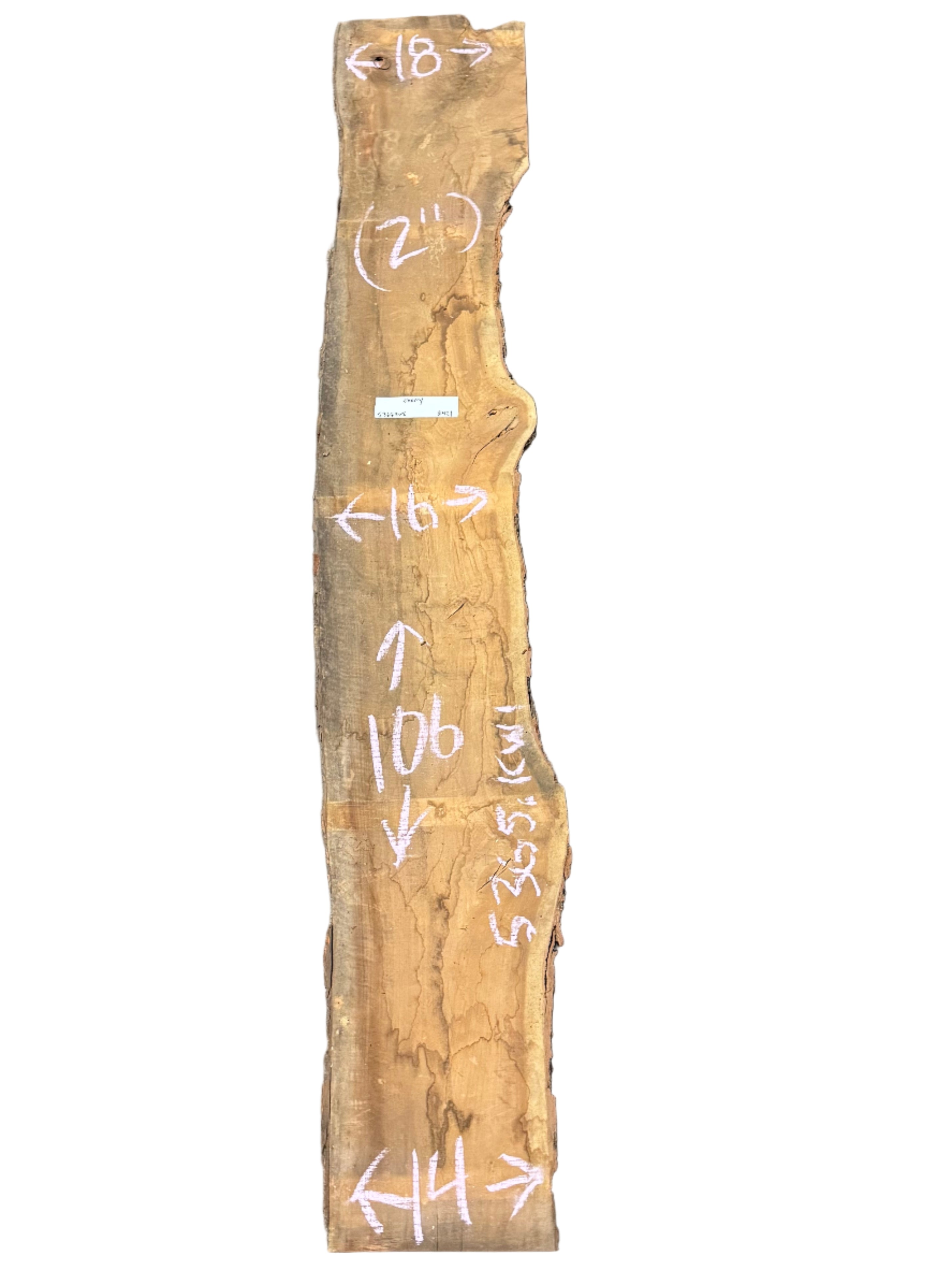 Visual Reference: Cherry Live Edge Slab 5365 Kwi Peroba Reclaimed Wood Live