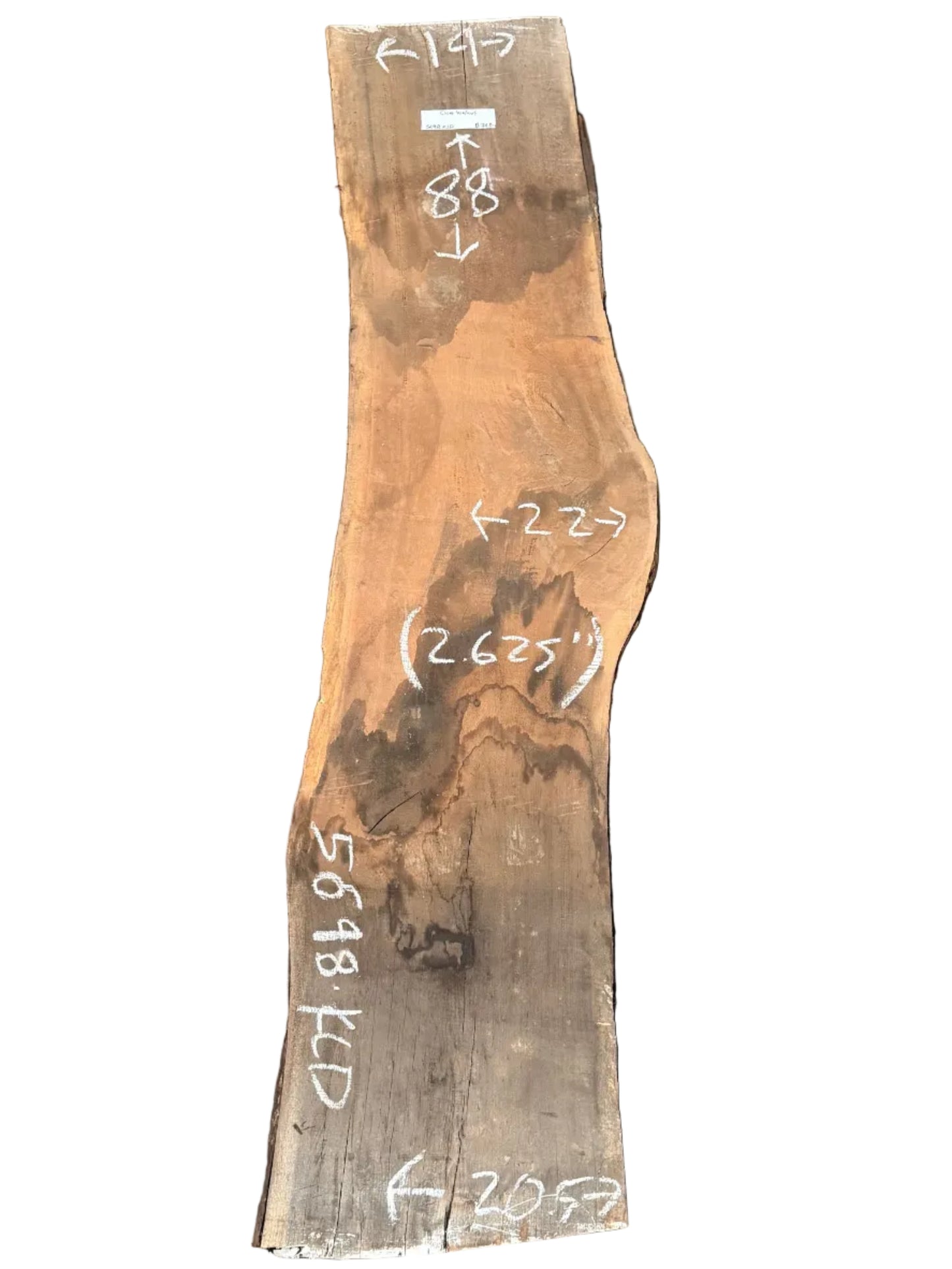 Claro Walnut Live Edge Slab 5698.KLD