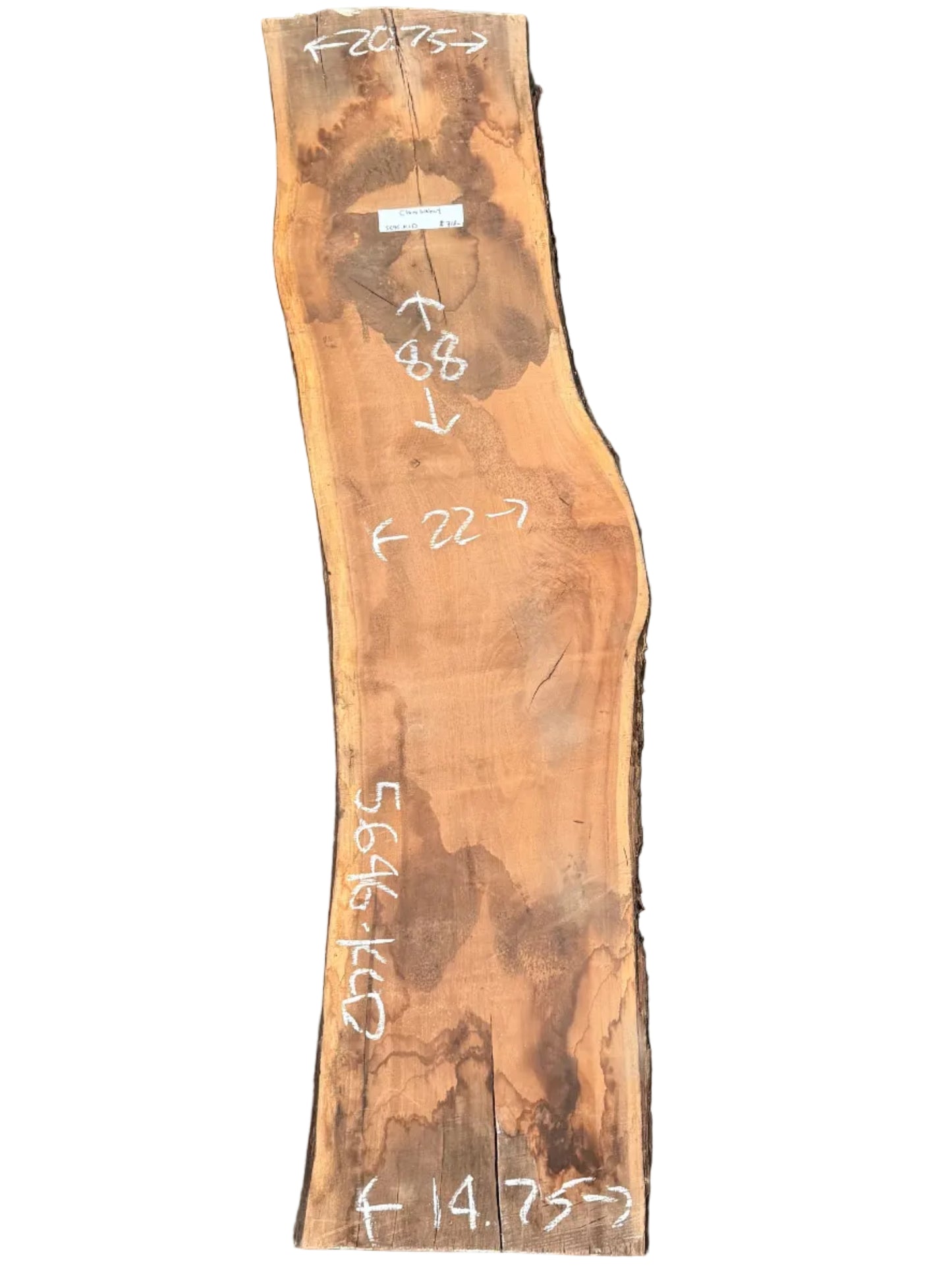 Claro Walnut Live Edge Slab 5696.KLD