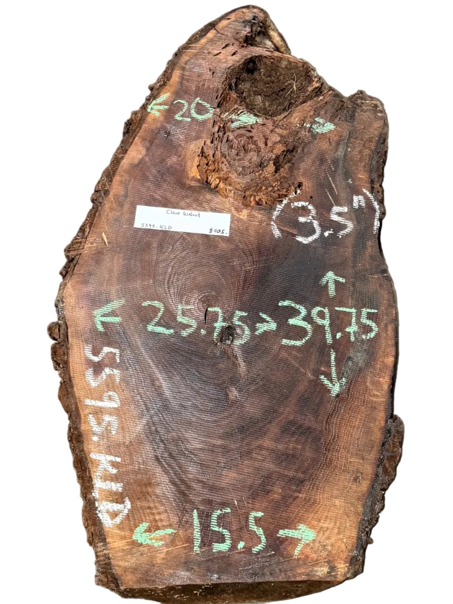 Claro Walnut Live Edge Slab 5595.KLD