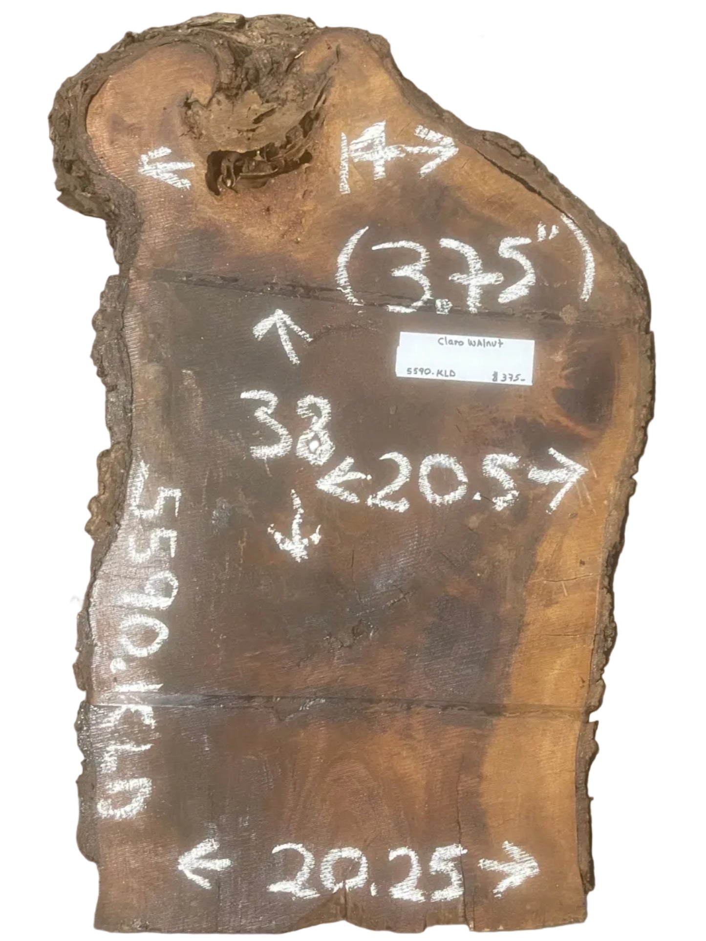 Claro Walnut Live Edge Slab 5590.KLD
