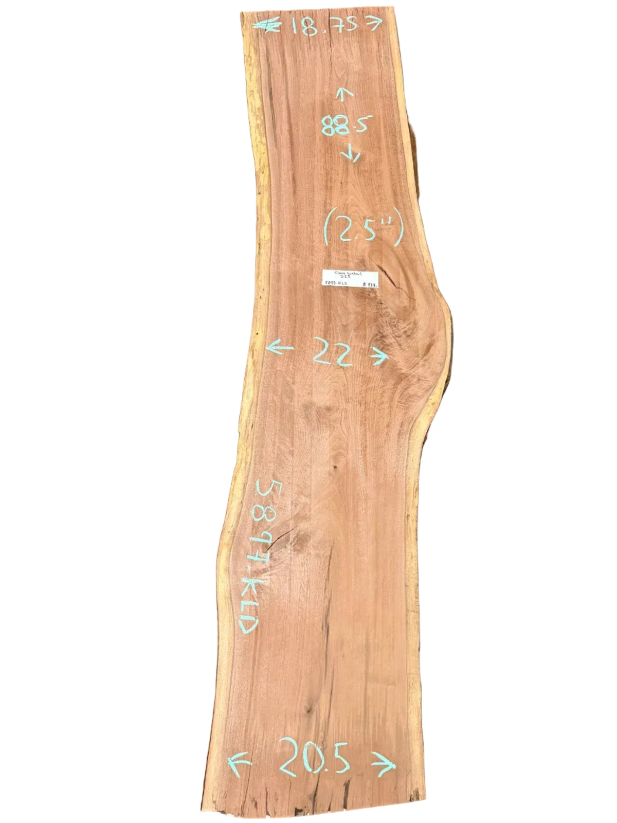 Claro Walnut Live Edge Slab S2S 5897.KLD
