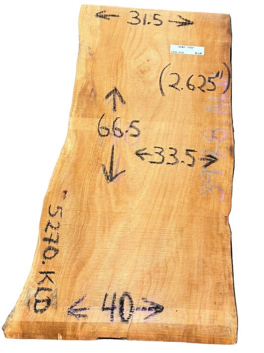 Deodar Cedar Live Edge Slab 5270.KLD