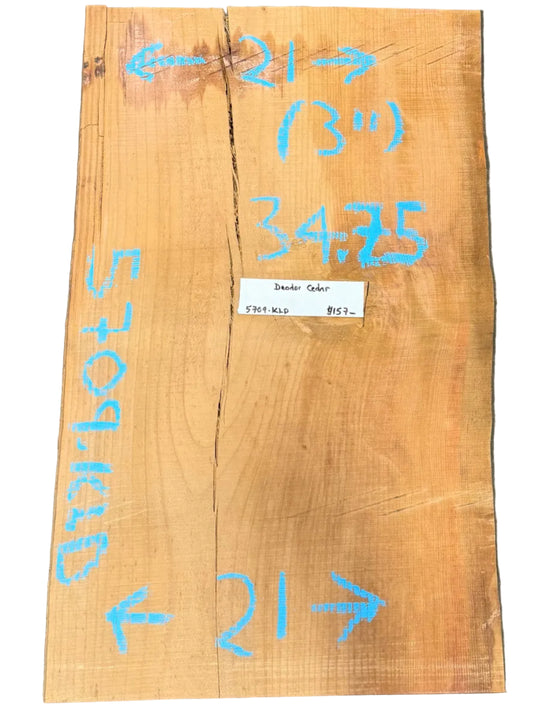 Deodar Cedar Live Edge Slab 5709.KLD