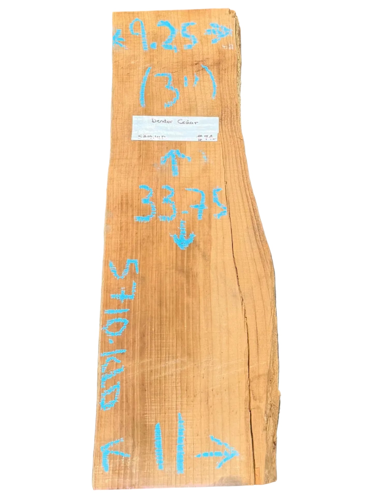 Deodar Cedar Live Edge Slab 5710.KLD
