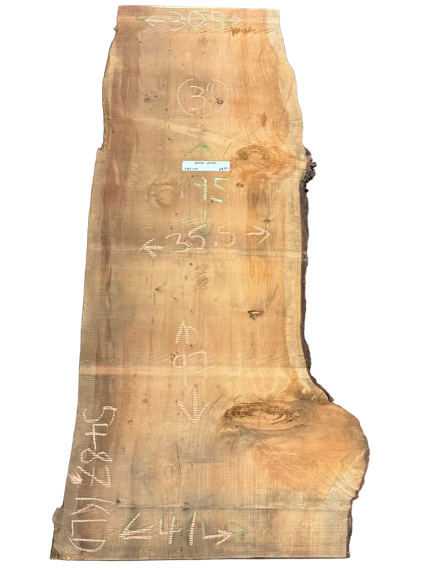 Deodar Cedar Live Edge Slab 5487.KLD