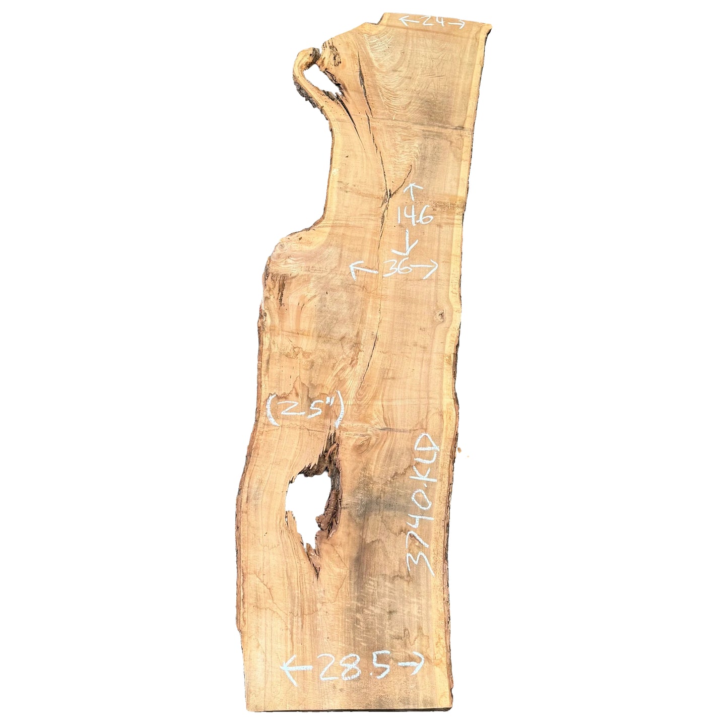 Elm Live Edge Slab 3740.KLD