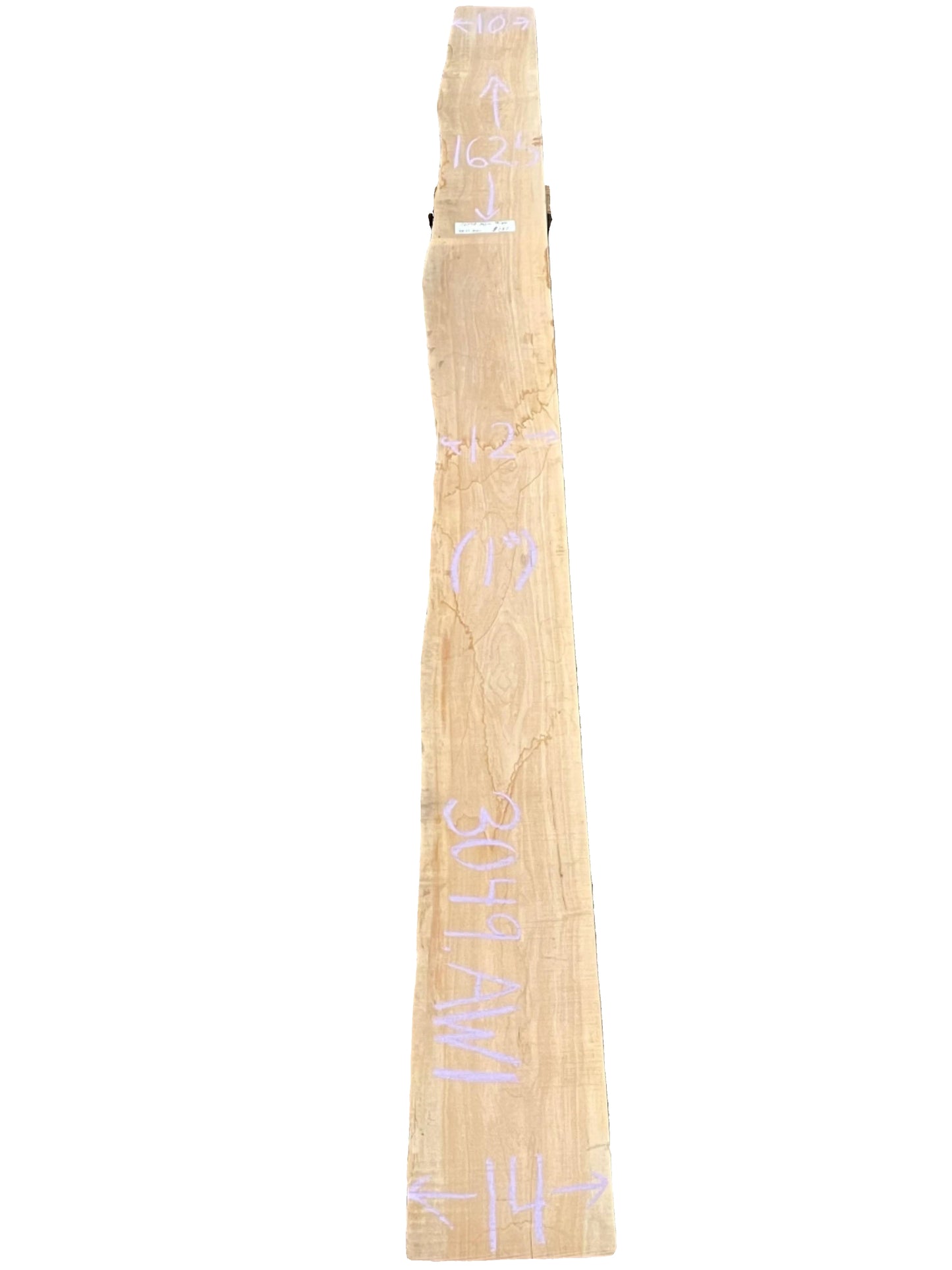 Spalted Sugar Maple Live Edge Slab 3049.AWI