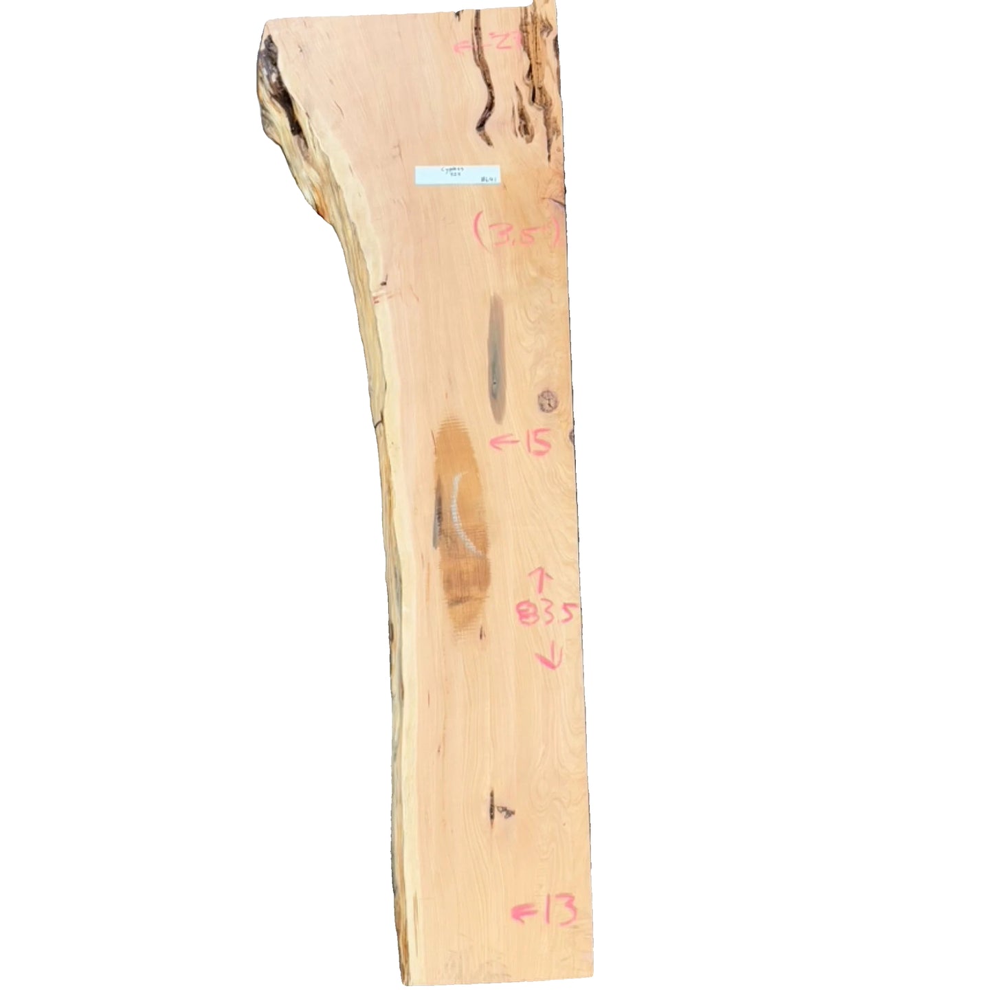 Monterey Cypress Live Edge Slab S2S 4078.KPR