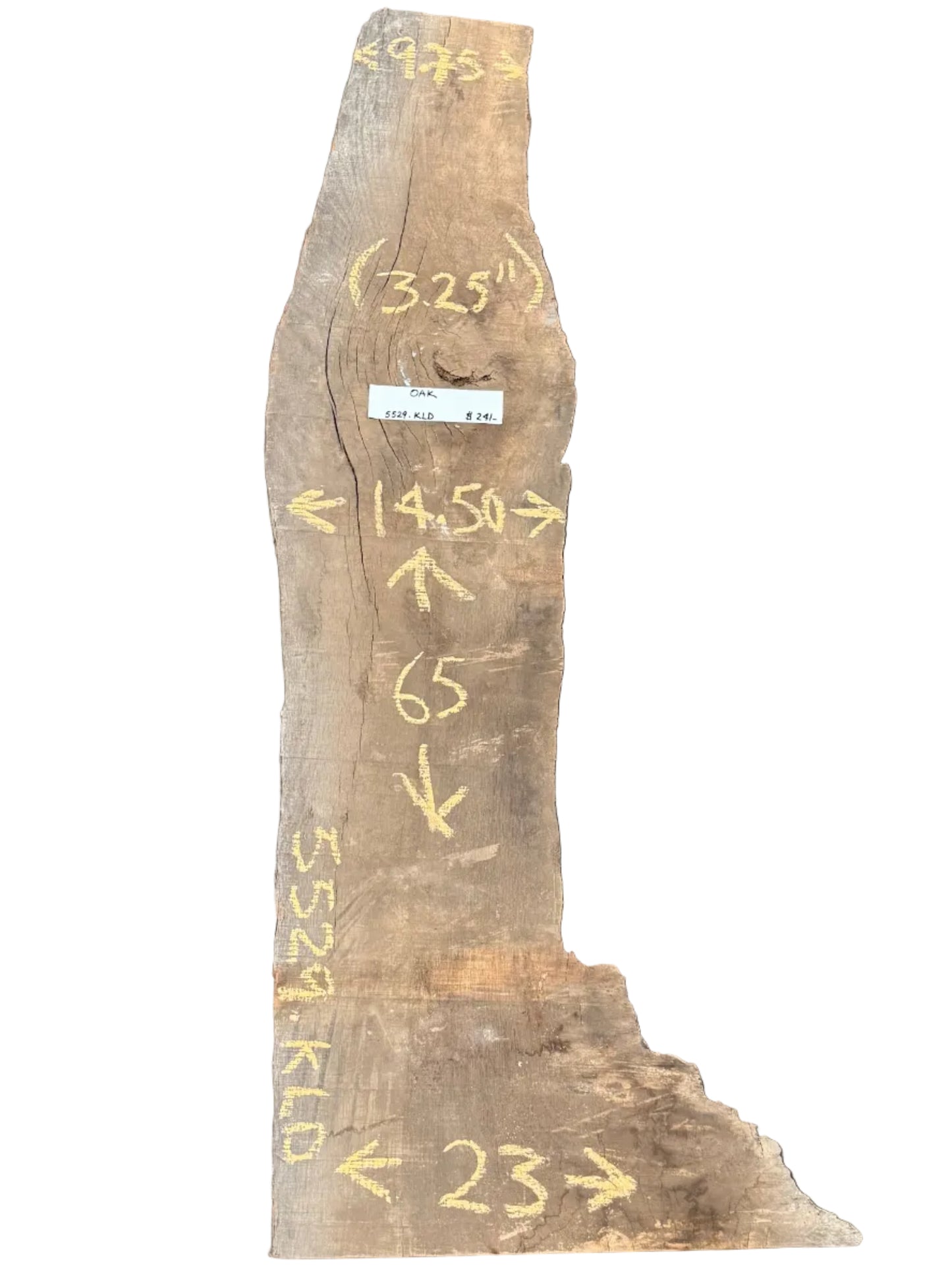 Oak Live Edge Slab 5529.KLD