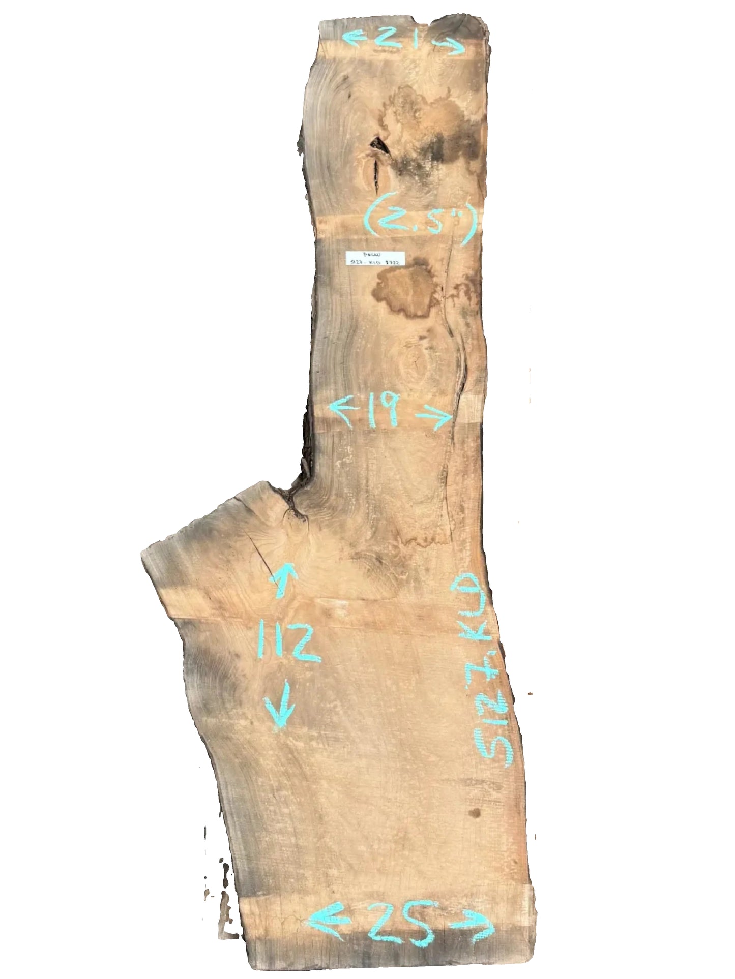 Pecan Live Edge Slab 5127.KLD