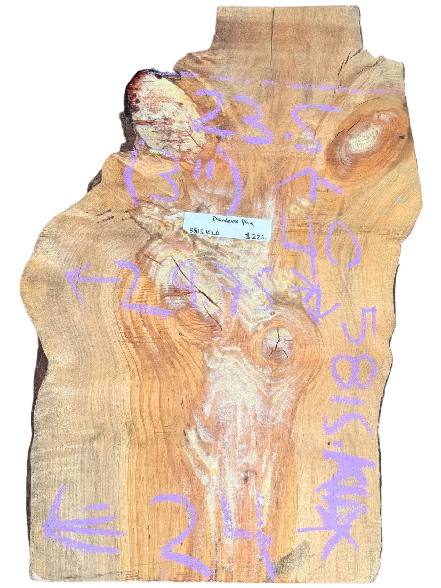 Ponderosa Pine Live Edge Slab 5815.KLD