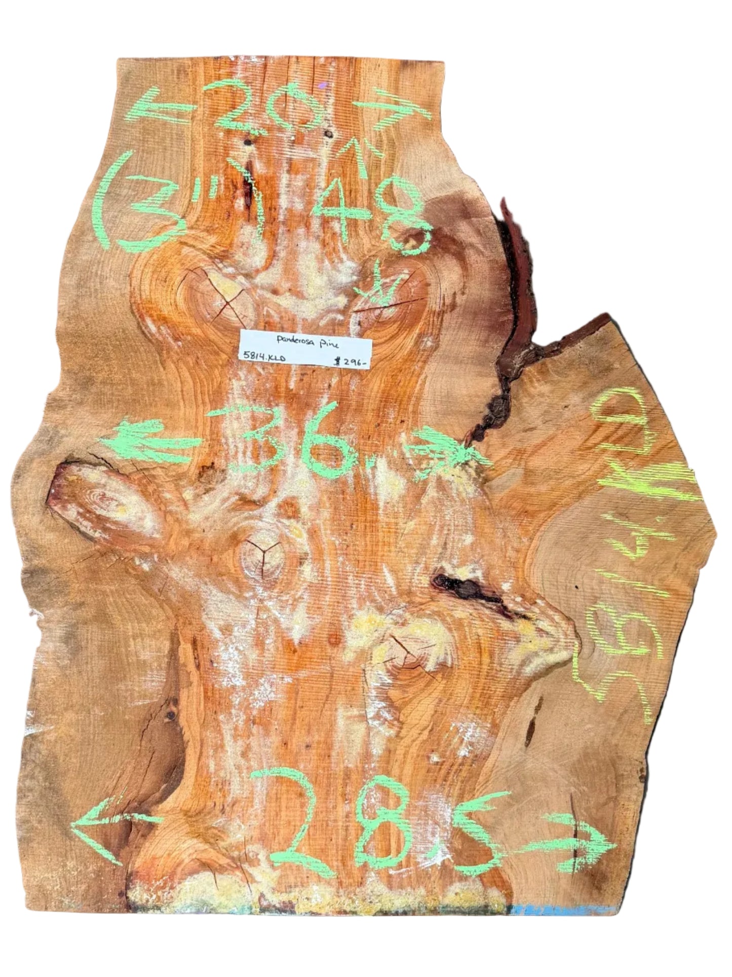 Ponderosa Pine Live Edge Slab 5814.KLD