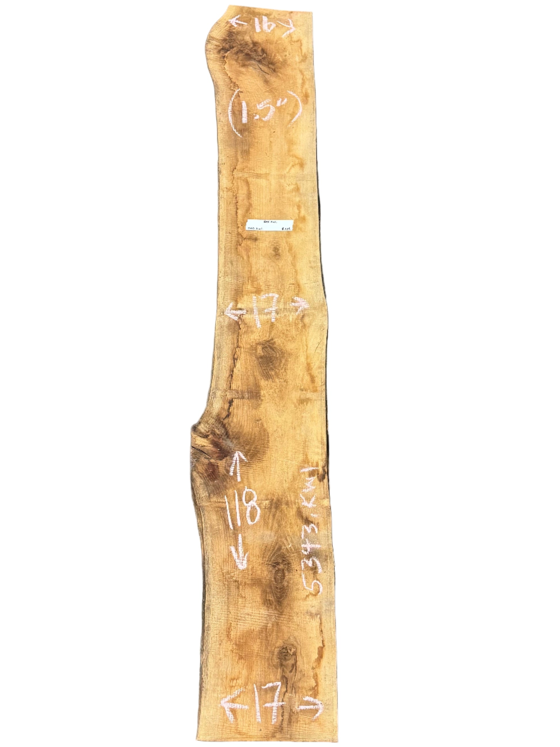 red oak edge wood slab