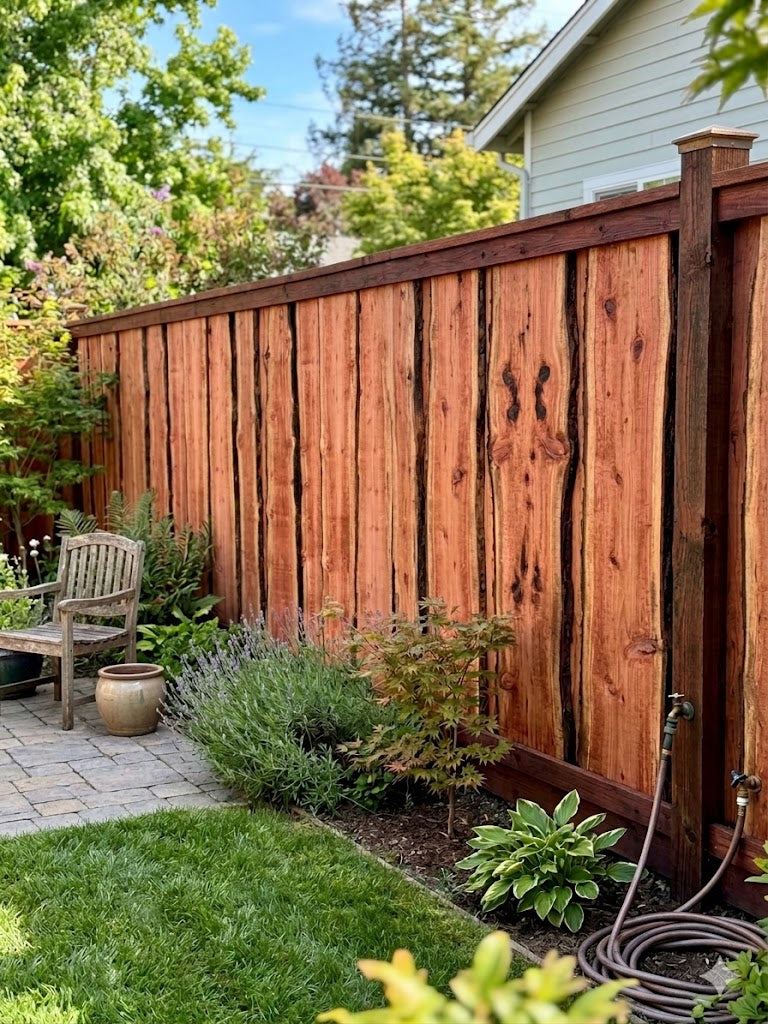 Live Edge Redwood Fence Boards