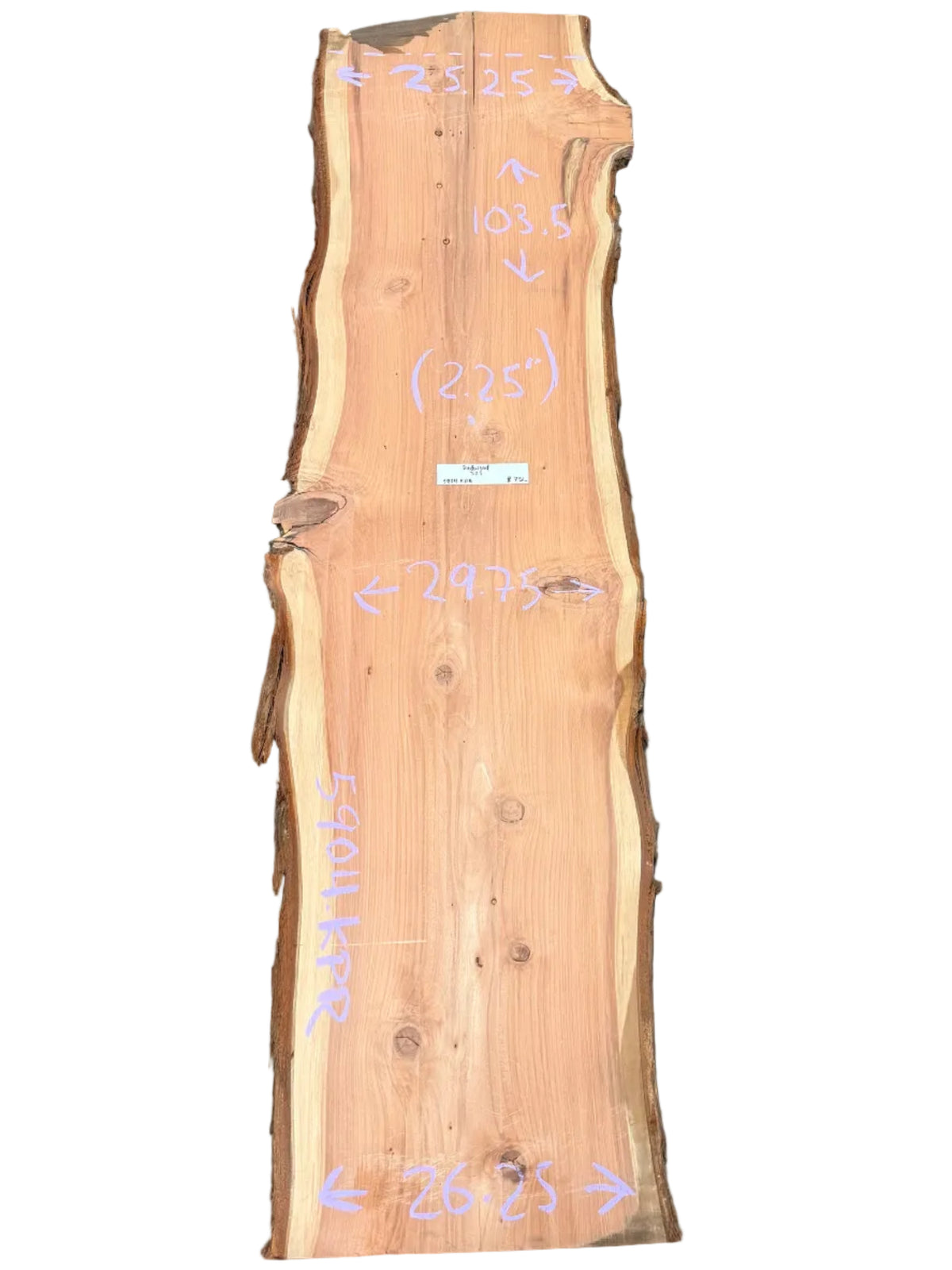 Redwood Live Edge Wood Slab S2S 5904.KPR