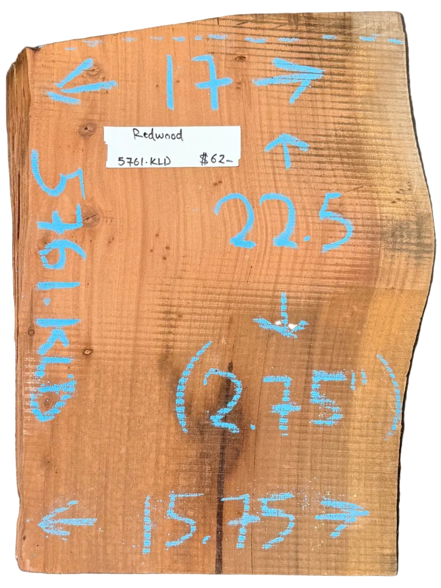 Redwood Live Edge Slab 5761.KLD