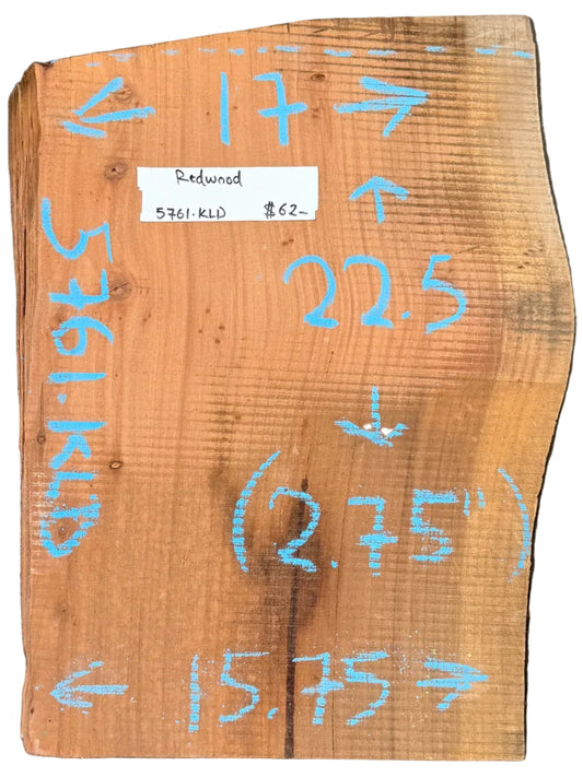 Redwood Live Edge Slab 5761.KLD