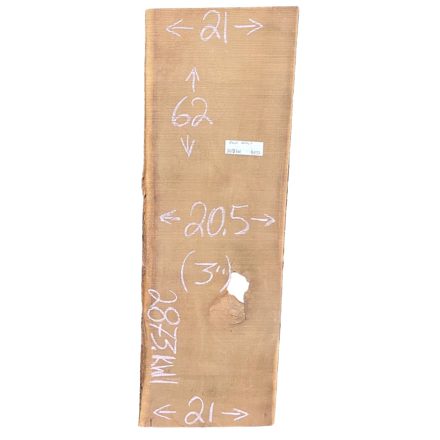 Black Walnut Live Edge Slab 2873.KWI