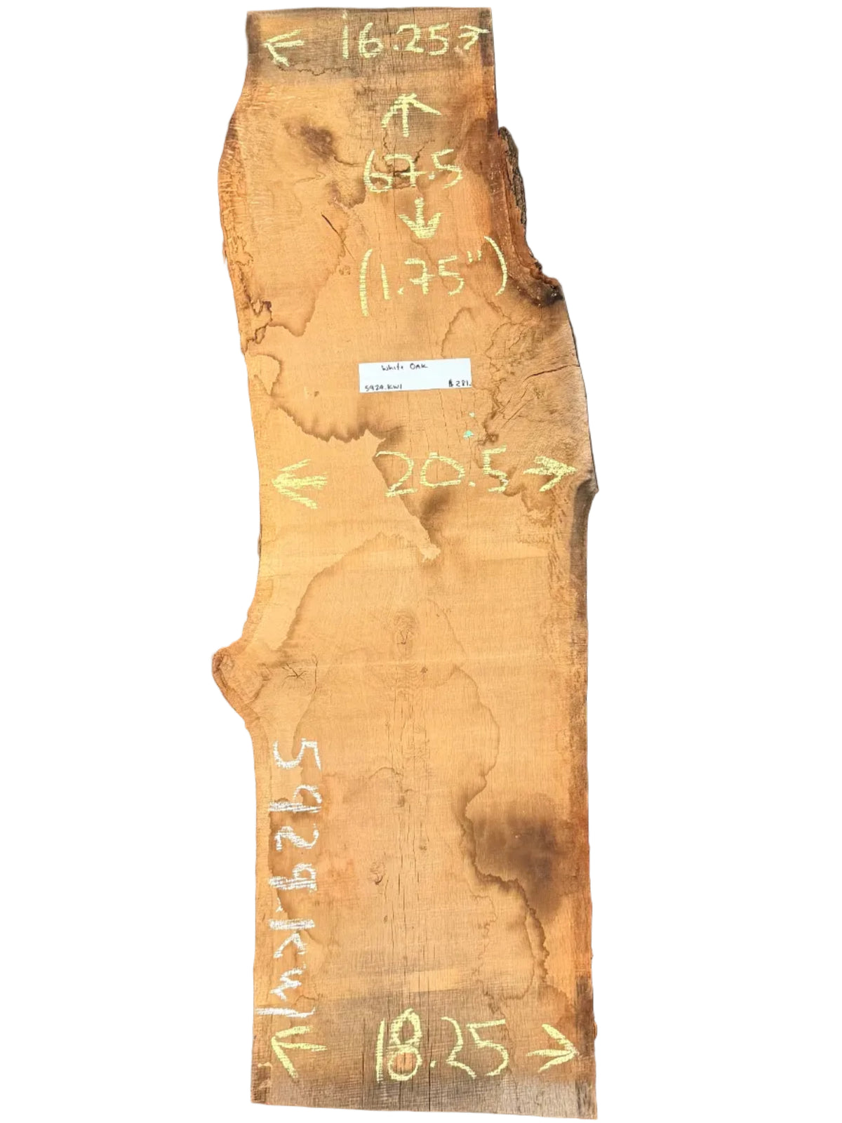 White Oak Live Edge Slab 5929.KWI