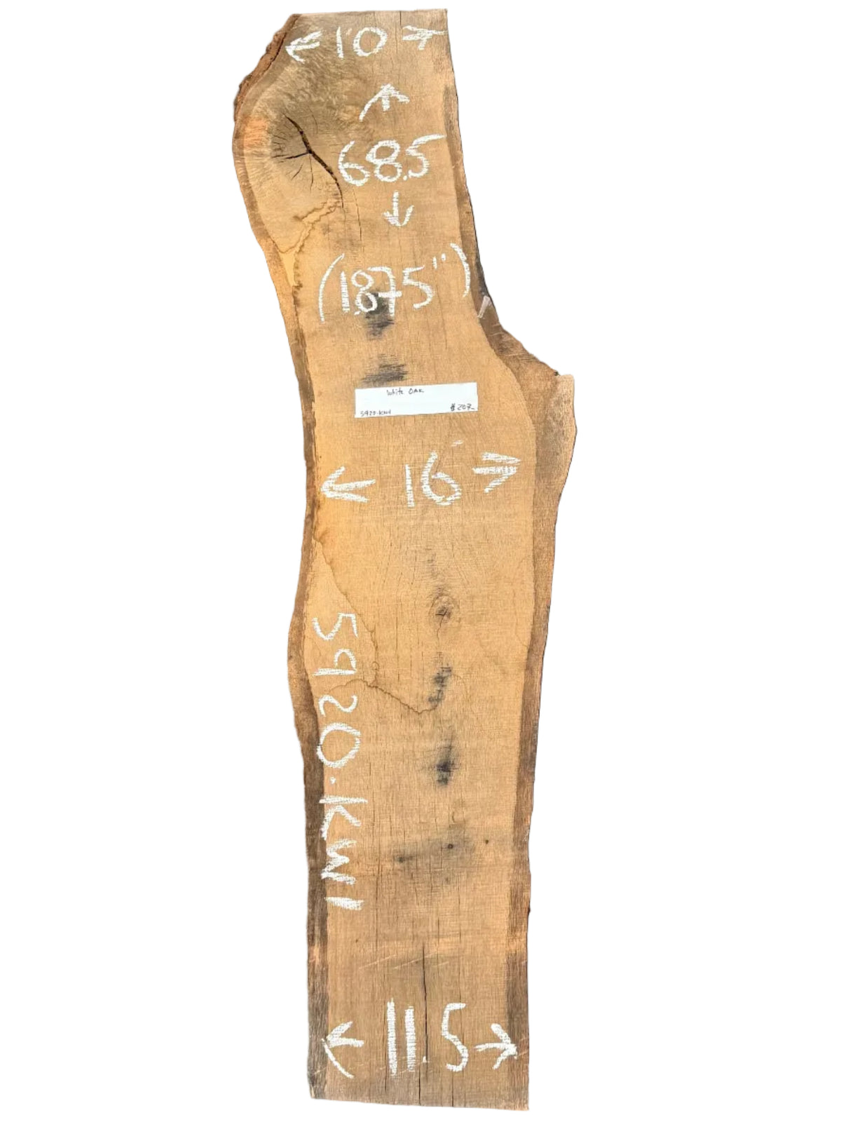White Oak Live Edge Wood Slab 5920.KWI