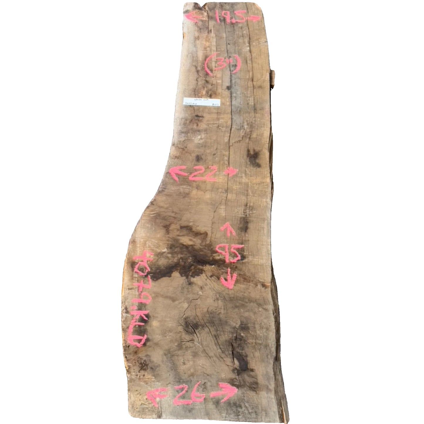White Oak Live Edge Slab 4079.KLD