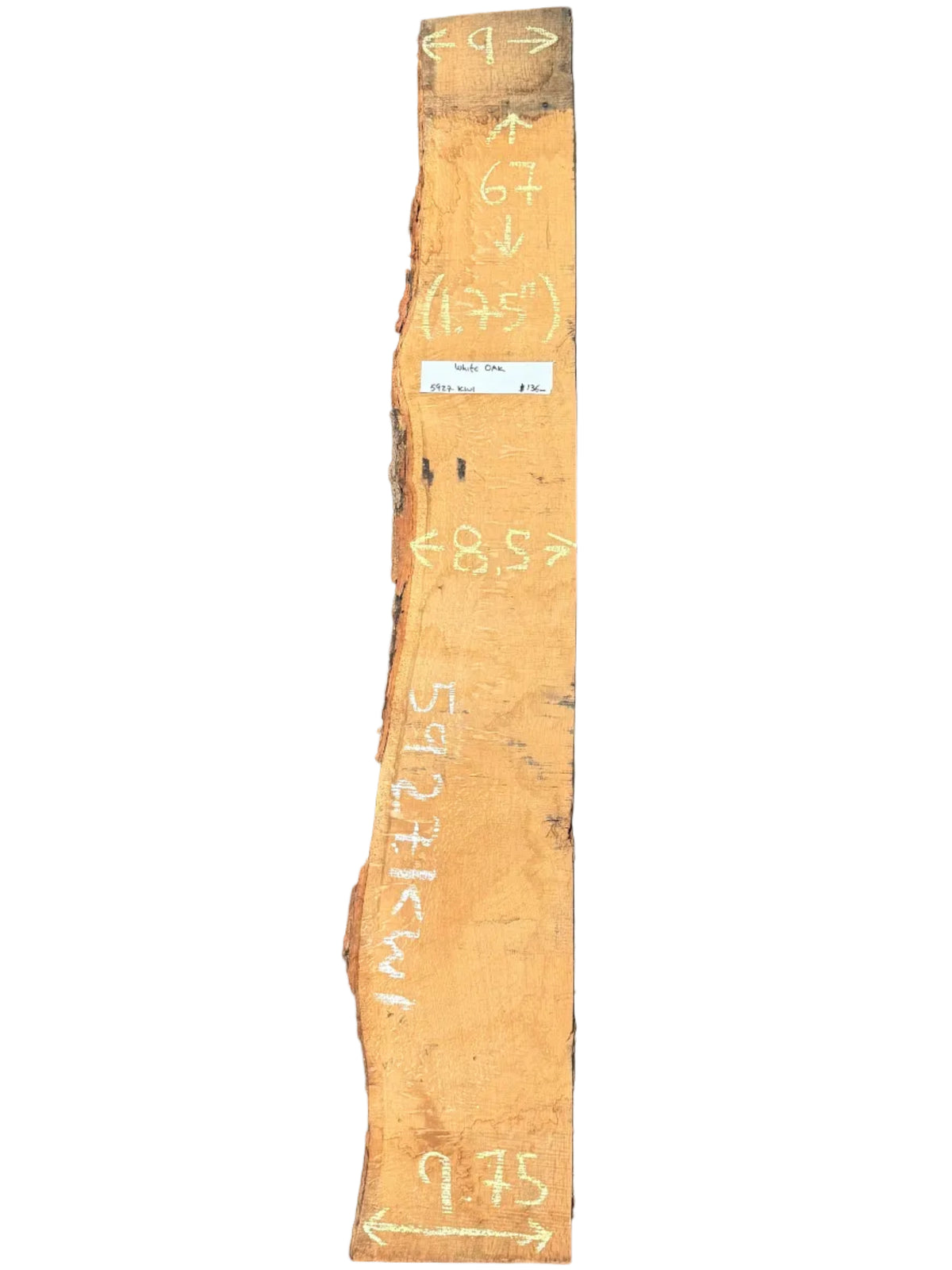 White Oak Live Edge Slab 5927.KWI