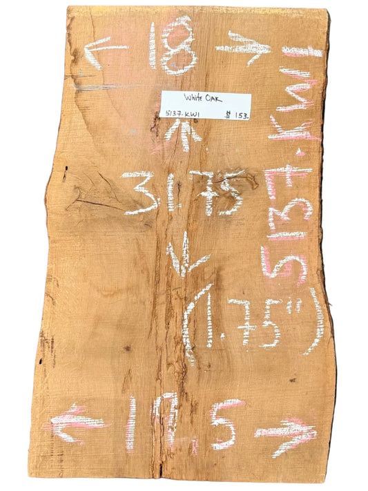 White Oak Live Edge Slab 5137.KWI