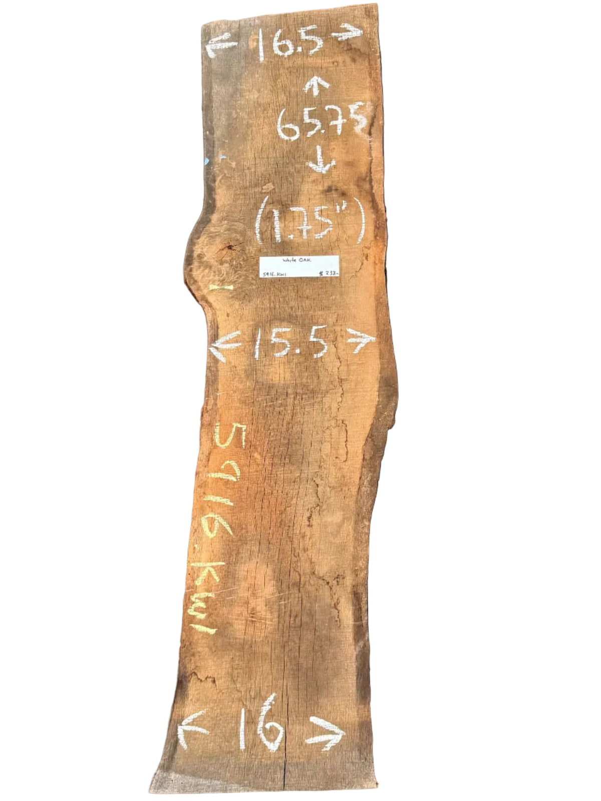 White Oak Live Edge Slab 5916.KWI