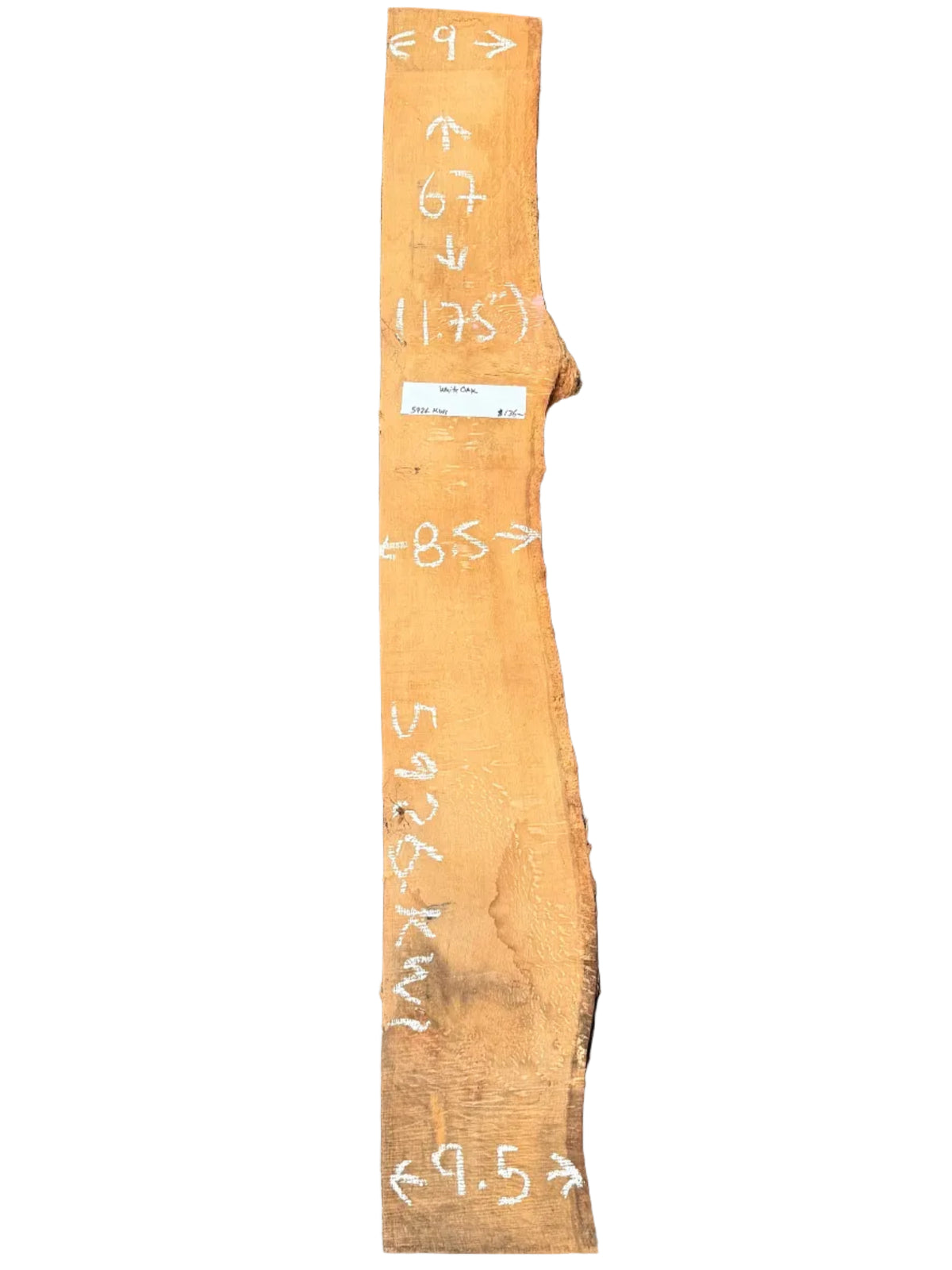 White Oak Live Edge Slab 5926.KWI